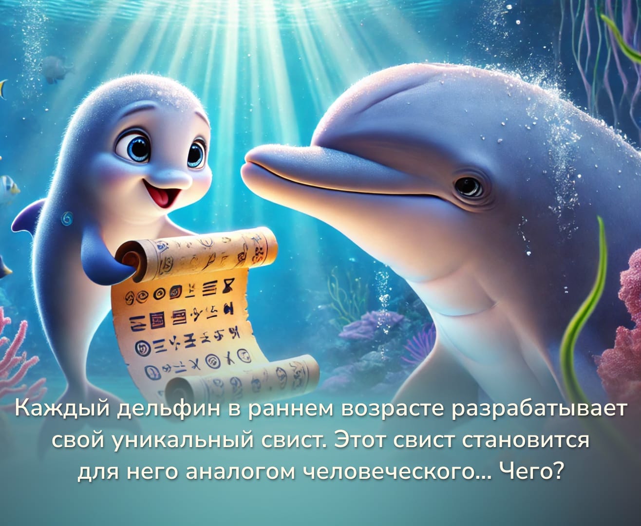 Вопрос про дельфинов из квиза «В мире животных»